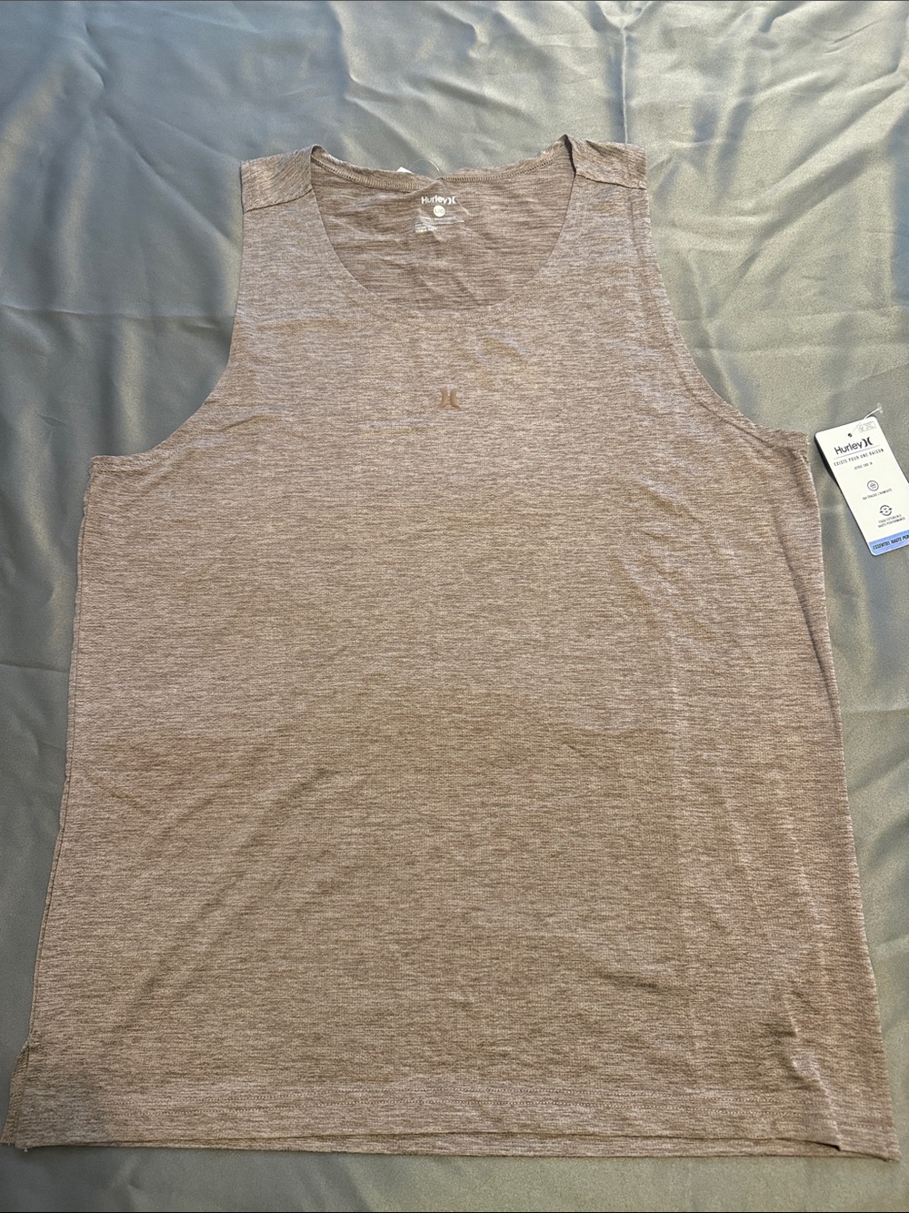 Hurley Large Air Mesh Tank Top Roadside Brown Moisture Wicking Perfor Stretch